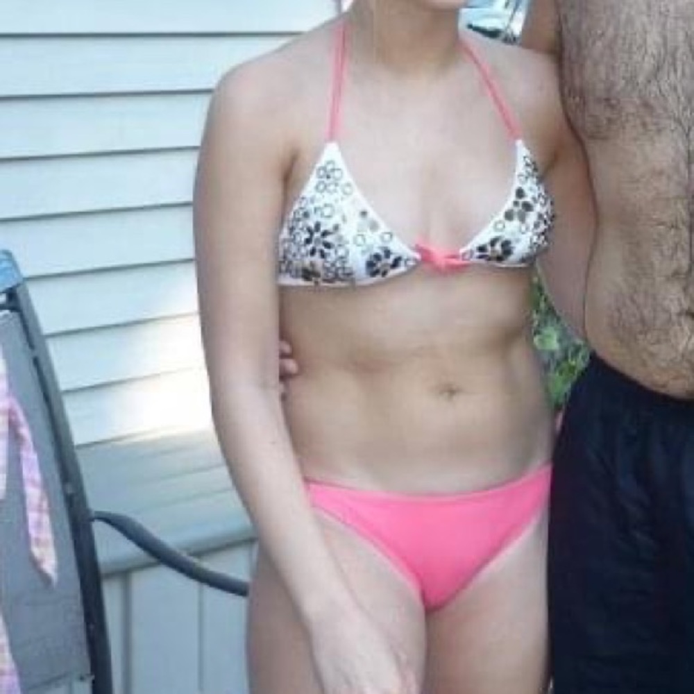 Victoria’s Secret white and pink beaded bikini